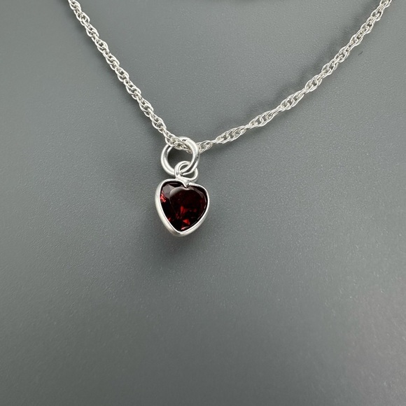 Sterling Silver Clavicle Heart Necklace - Picture 10 of 14